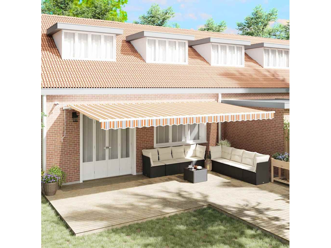 Vidaxl Toldo Retrátil Multicolor 600 × 300 Cm Poliéster