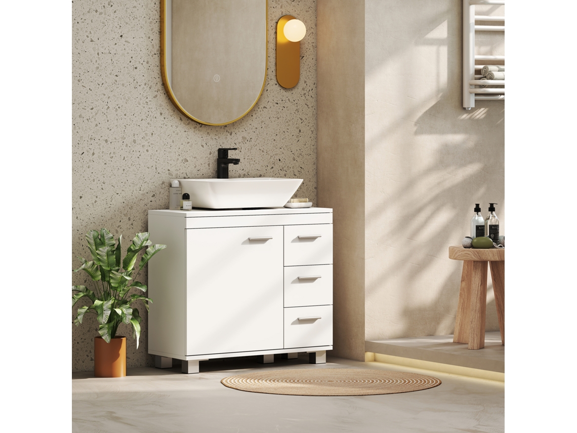 Móvel Para Lavatório, Em Mdf, Cor Branco