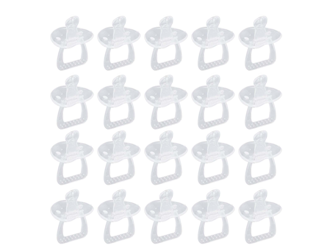 Mali 20pcs Chupetas de Silicone Macia Transparente One Piece Lavavajillas Seguras para Bebê