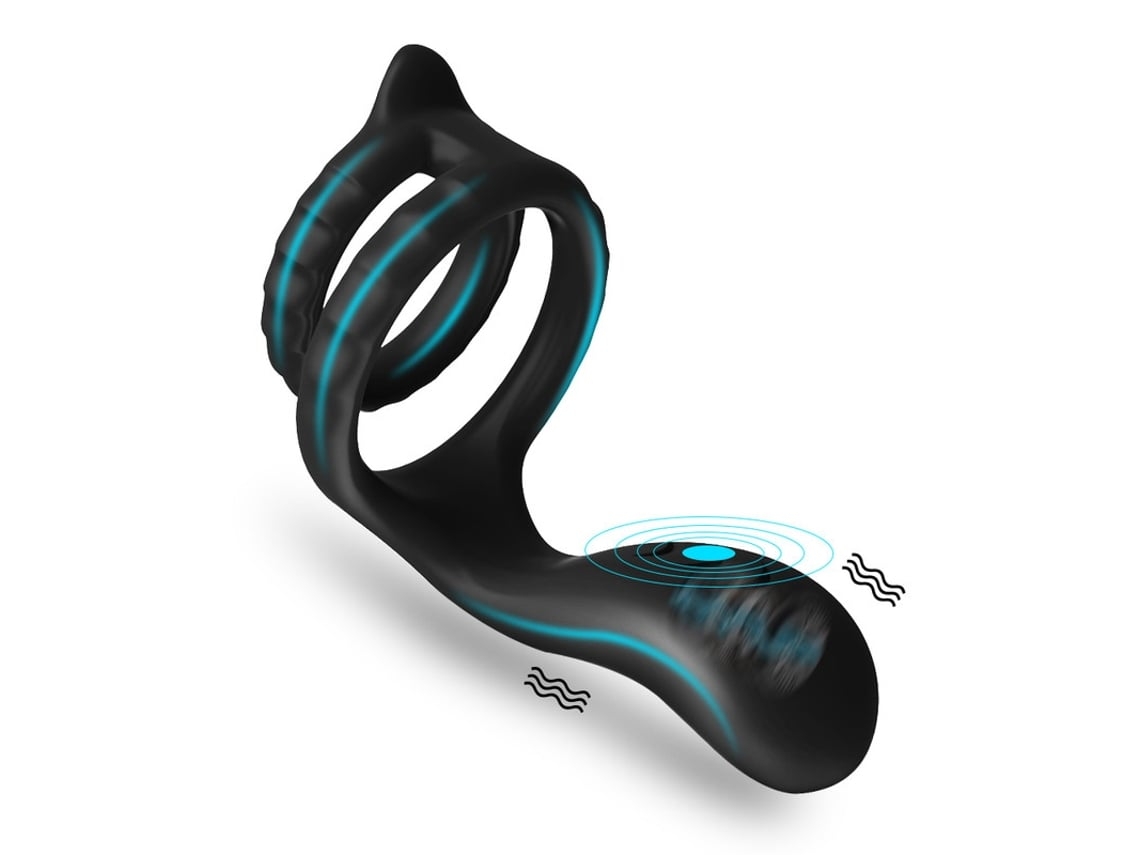 Anel Peniano Vibrador Anel Peniano Estimulador Anal Preto