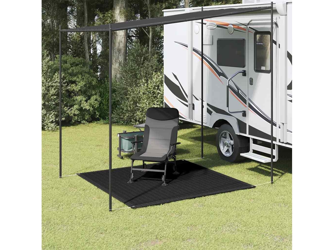 Vidaxl Tapete De Campismo Para Tenda 200x200 Cm Preto
