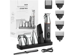 Conjunto de Aparador de Barba Profissional para Cortar Cabelo Prata