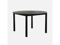 Mesa De Jantar Redonda De Madeira De Seringueira, 4 Lugares, Preto