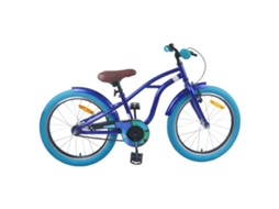 Vidaxl Bicicleta Infantil 22 Polegadas Para 7-12 Anos Azul Escuro