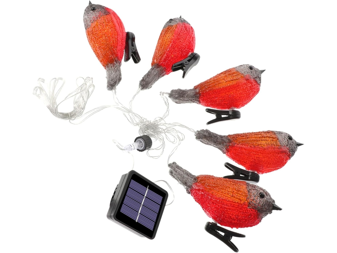 Luzes De Led Em Formato De Pássaro Robin, Luminária Solar Acrílica Para Decoração De Festas E Jardin Gokoco