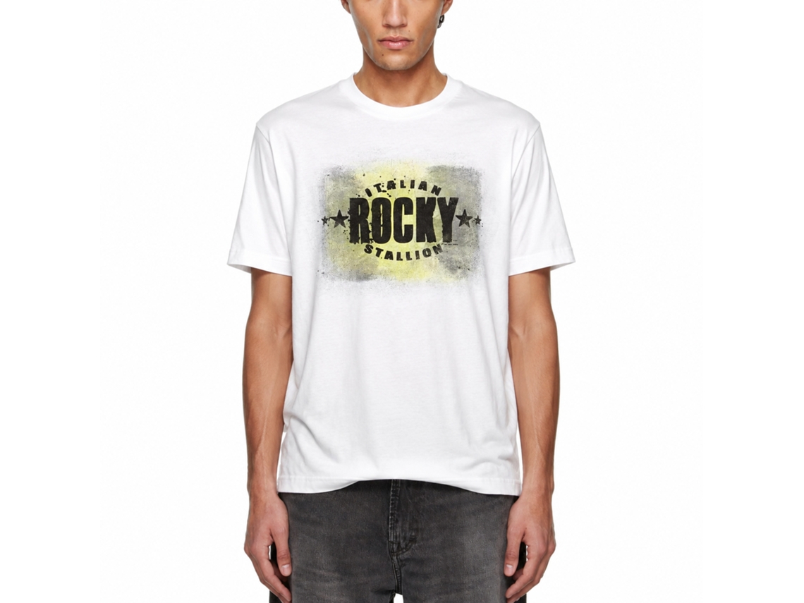 Rockinstone Rocky Movie Italian White Adult T-shirt Size:m