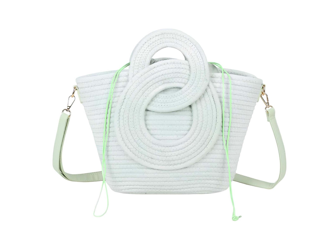 Bolsa Mão Cabas Trançada Estilo Boho com Pegas Sculpipas GALLANTRY