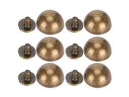 Rebites Cogumelo 12mm Bronze Couro