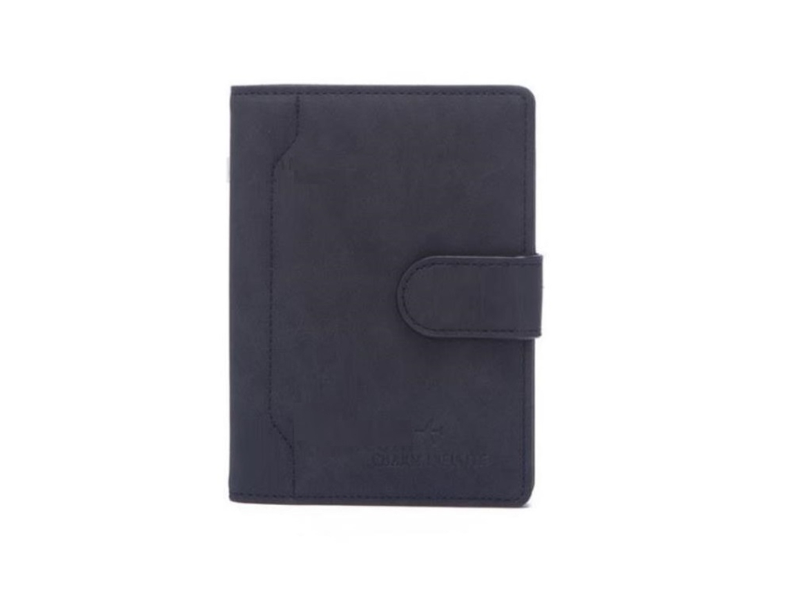 Carteira Porta-passaporte Rfid Com Porta, Cartões Fina, Preta