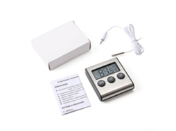 Lurelia Termómetro Analógico, Para Frigorífico E Congelador, Alta Precisão, Visor Lcd, Alarme Sonoro, Memória Máx./mín., Base Magnética