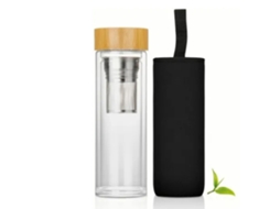 Garrafa de Chá com Infusor de Vidro Isolado 400ml
