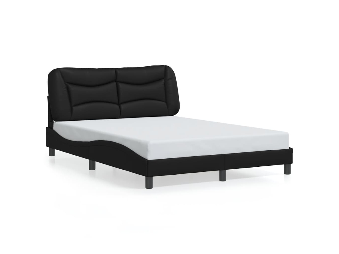 Bed Frame, Bed Frames Vidaxl Preto Couro Artificial (120 X 200 Cm)