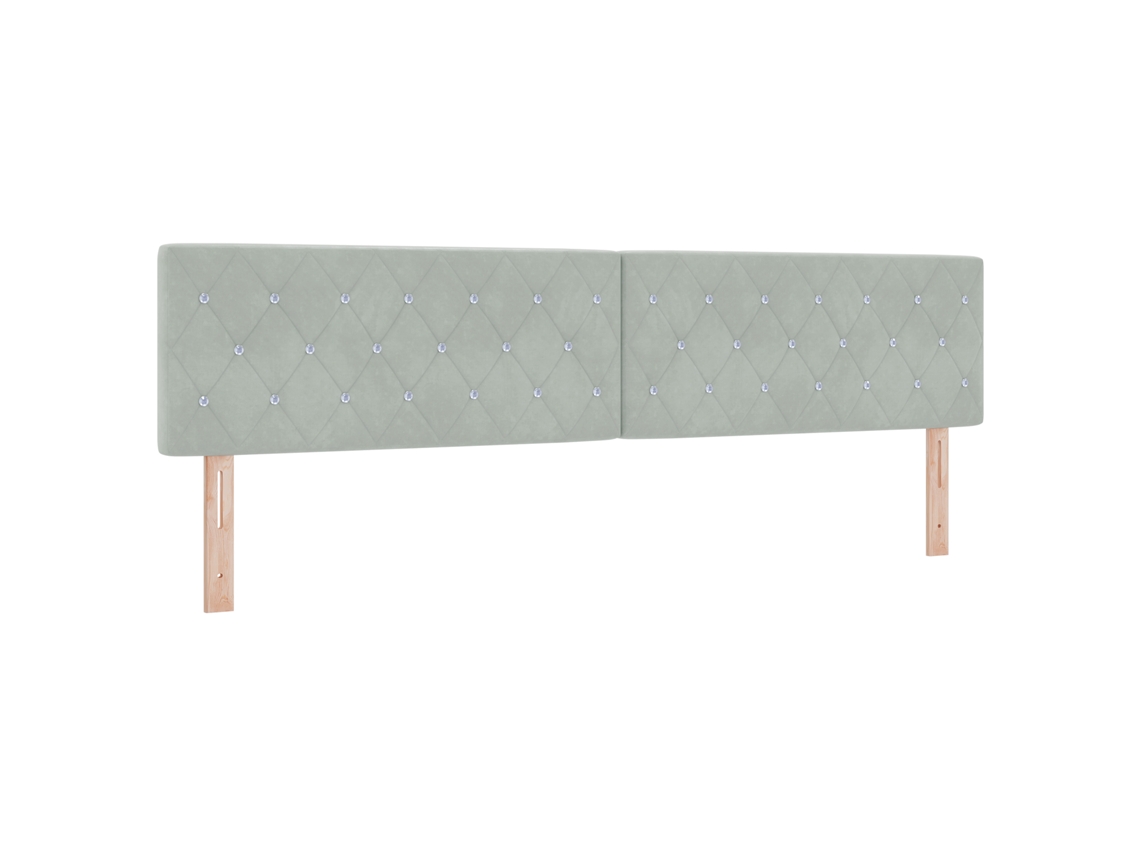 Conjunto 1 Cama Box Vidaxl Cinzento-claro Veludo (200 X 200 Cm)