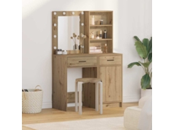 Vidaxl Conjunto De Mesa De Maquiagem Com Led 2 Unid.