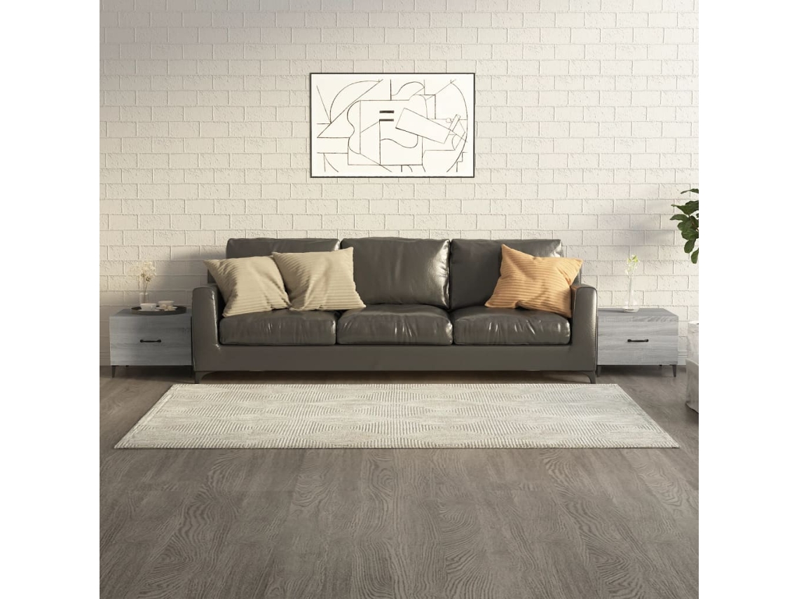 Vidaxl Mesas De Centro + Pernas De Metal 2pcs 50x50x40 Cm Sonoma Cinza
