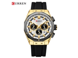 Relógio Masculino Esportivo MDUG, com grande mostrador, pulseira de borracha, cronógrafo de seis ponteiros