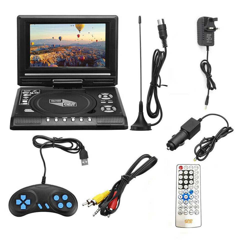 Leitor De Dvd Portátil Com Tela Grande Hd Giratória Gamepad De Brilvibera