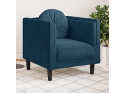 Vidaxl Poltrona Com Almofadão Veludo Azul