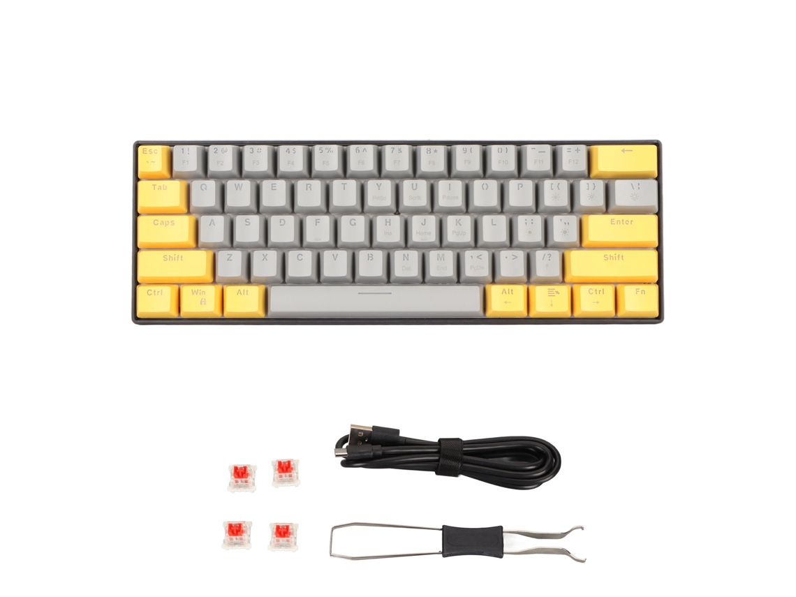 Aetheria teclado Mecânico 60% 61 Teclas Gaming com Iluminação Led Aproximadamente 1.5m Cabo Usb C