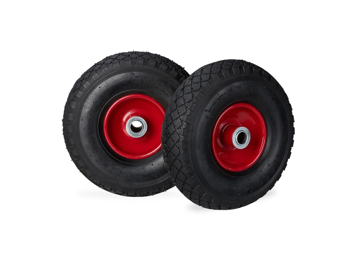 Conjunto Com 2 Rodas De Borracha Pu Para Carrinho De Mão