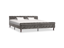 Vidaxl Estrutura De Cama 200x200 Cm Veludo Cinzento