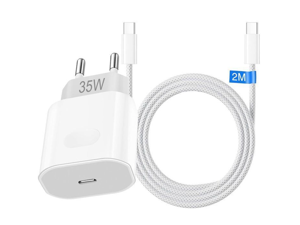 Carregador Rápido De 35 W, - Usb-c, Cabo De 2 M, Compatível Com Iphone 17, 17 Pro, Max, 16 E 15