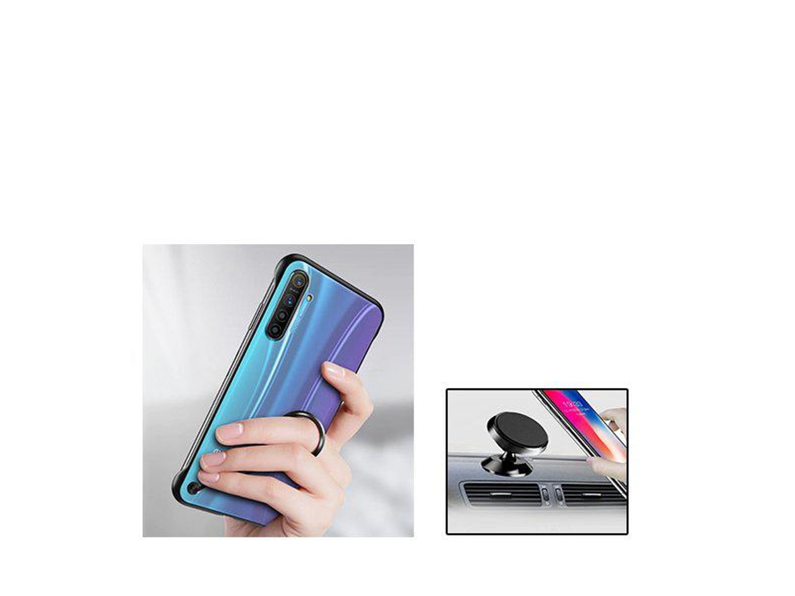 Kit Suporte Magnético Carro e Capa Naked Bumper Realme 5 Pro