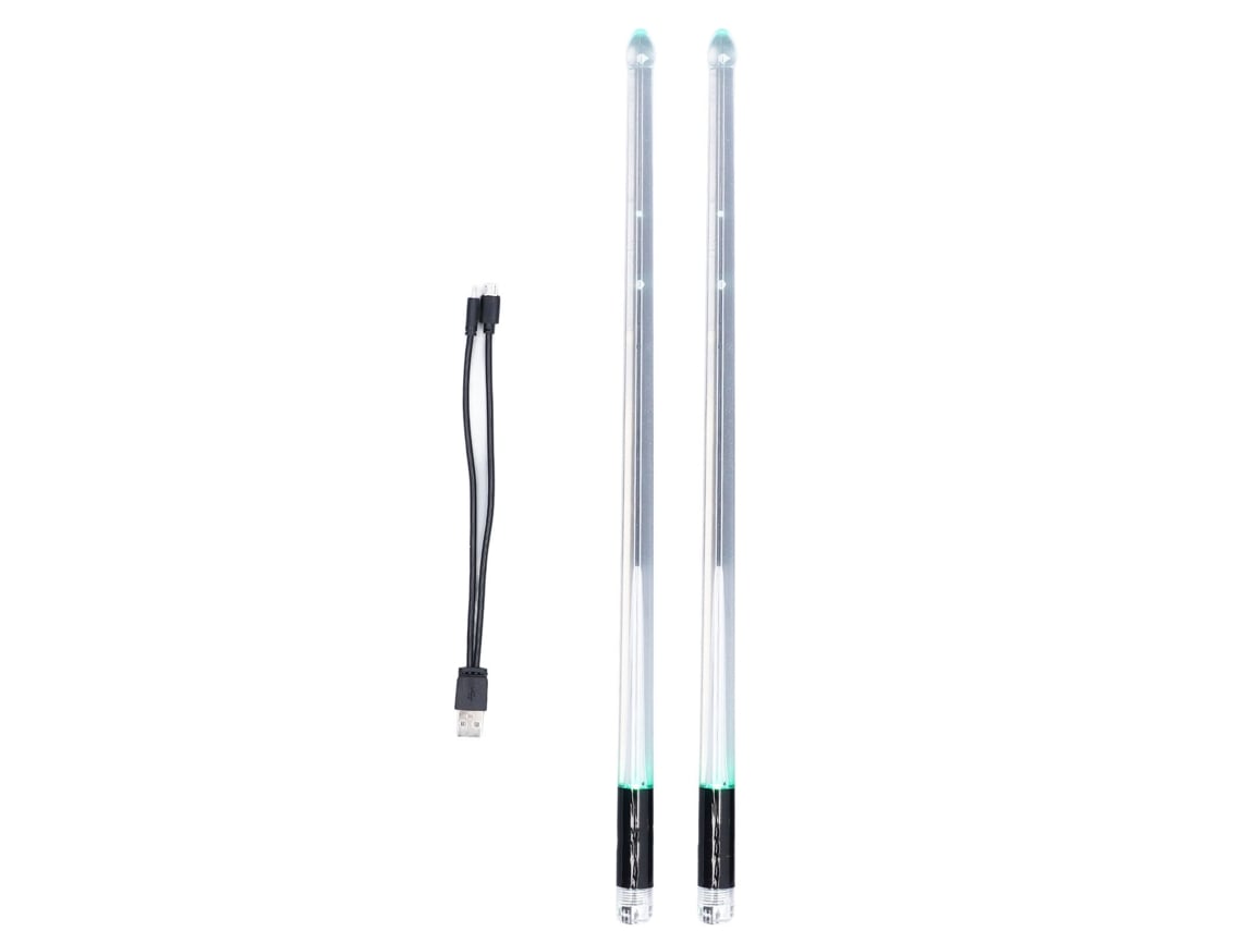 Ats baquetas Led Recargáveis Usb com 15 Cores Mudáveis e Interruptor para Atsuações em Cena