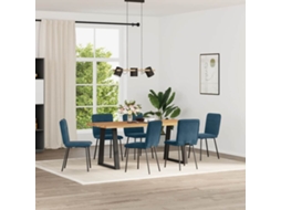 Vidaxl Cadeiras De Jantar 6 Pcs Veludo Azul