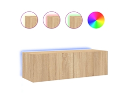 Tv Wall Cabinet, Tv Wall Cabinets Vidaxl Marrom Madeira Processada (100 X 35 X 31 Cm)