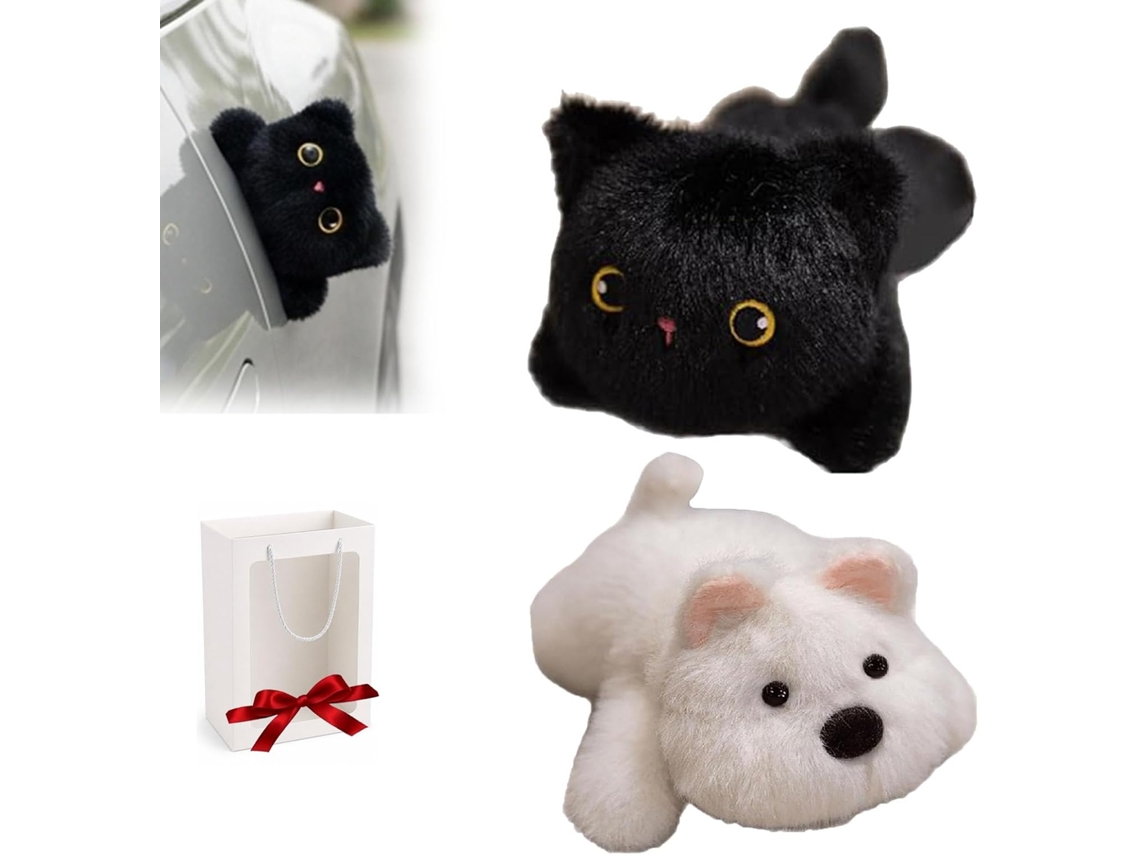 Gato Preto De Pelúcia Magnético Para Decoração Carro, Brinquedos