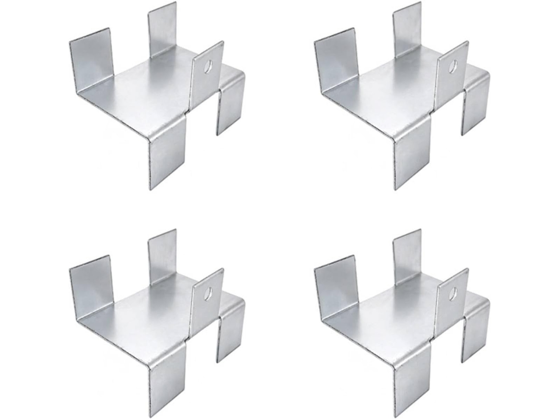 Gralara Conjunto De 4 Braçadeiras Para Cerca, Suporte De Painel Com Flange Para Fixação Cercas, Fabricado Em Aço