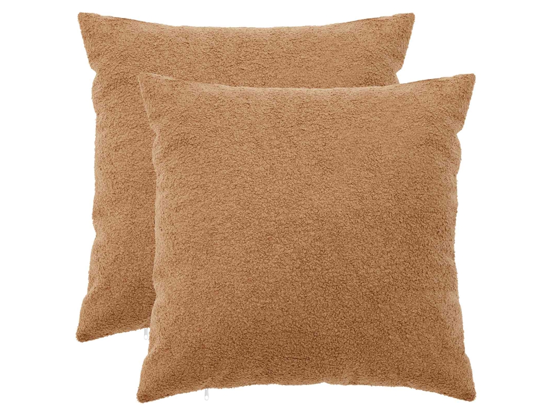 Vidaxl Capa Almofada 2 Pcs Heerlen Bege 55 X 55 Cm Bouclé