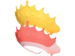 Touca De Banho Ajustável Para Bebês Em Formato Coroa, 2 Peças, Com Proteção Para Lavar O Cabelo Do Bebê, Impermeável