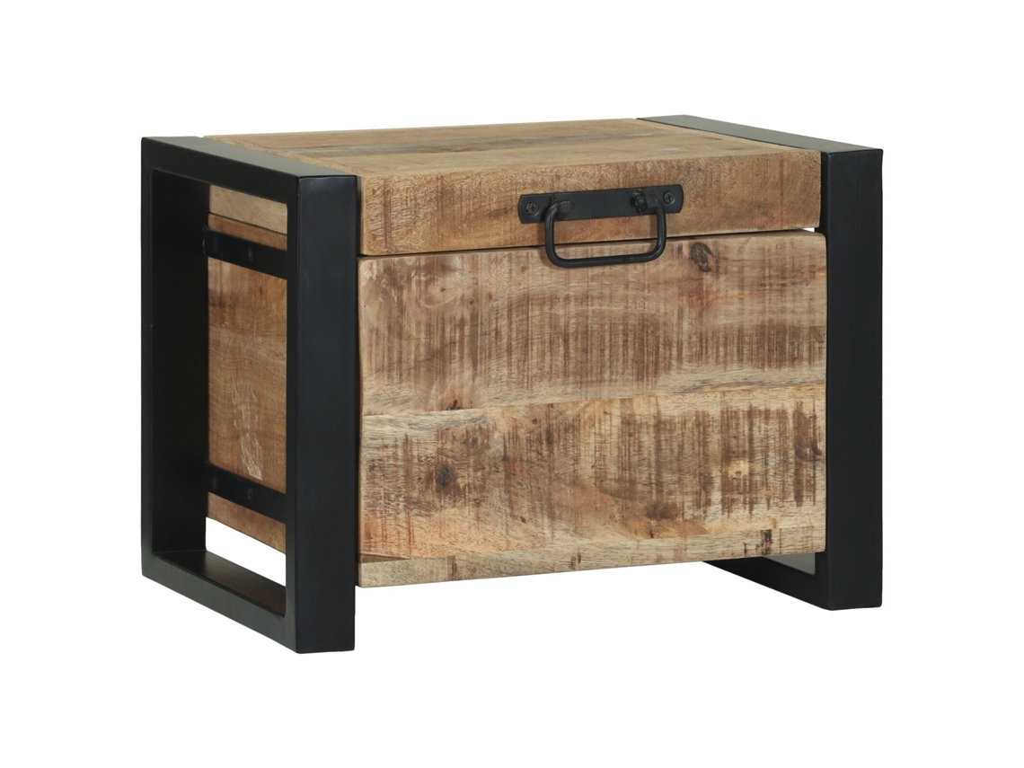 Baú De Armazenamento De Madeira De Mangueira Maciça Rústico Vidaxl Brown Solid Mango Wood (40x30x30 Cm)