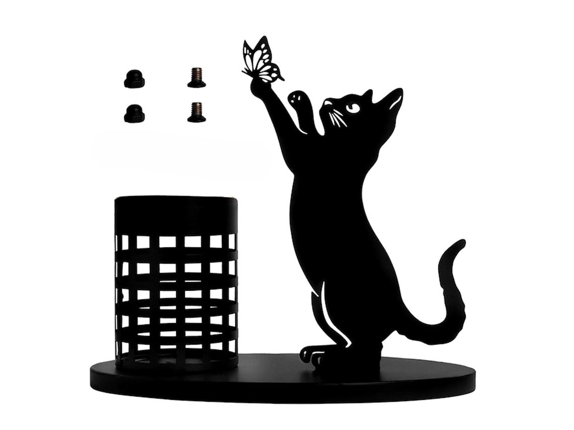 Gato da Sorte Solar com Braços Móveis Rosa para Casa e Escritório | S/MARCA