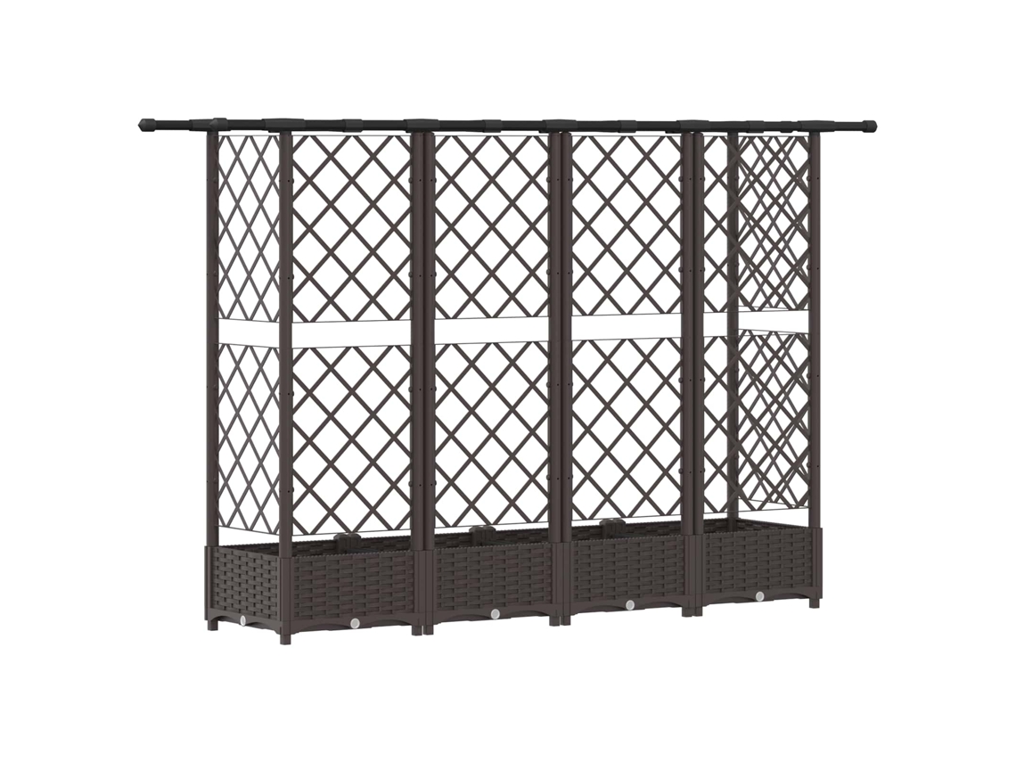 Conjunto 1 Canteiro De Jardim Elevado Vidaxl Castanho Polipropileno (202,5 X 40 X 121 Cm)