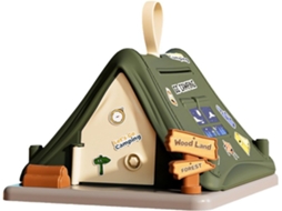 Cofrinho Em Forma De Porquinho Verde, Fofo Formato Tenda, Caixa Dinheiro Plástico Inquebrável, Brinquedo Criativo Com Chaves E Ade Aquaforge