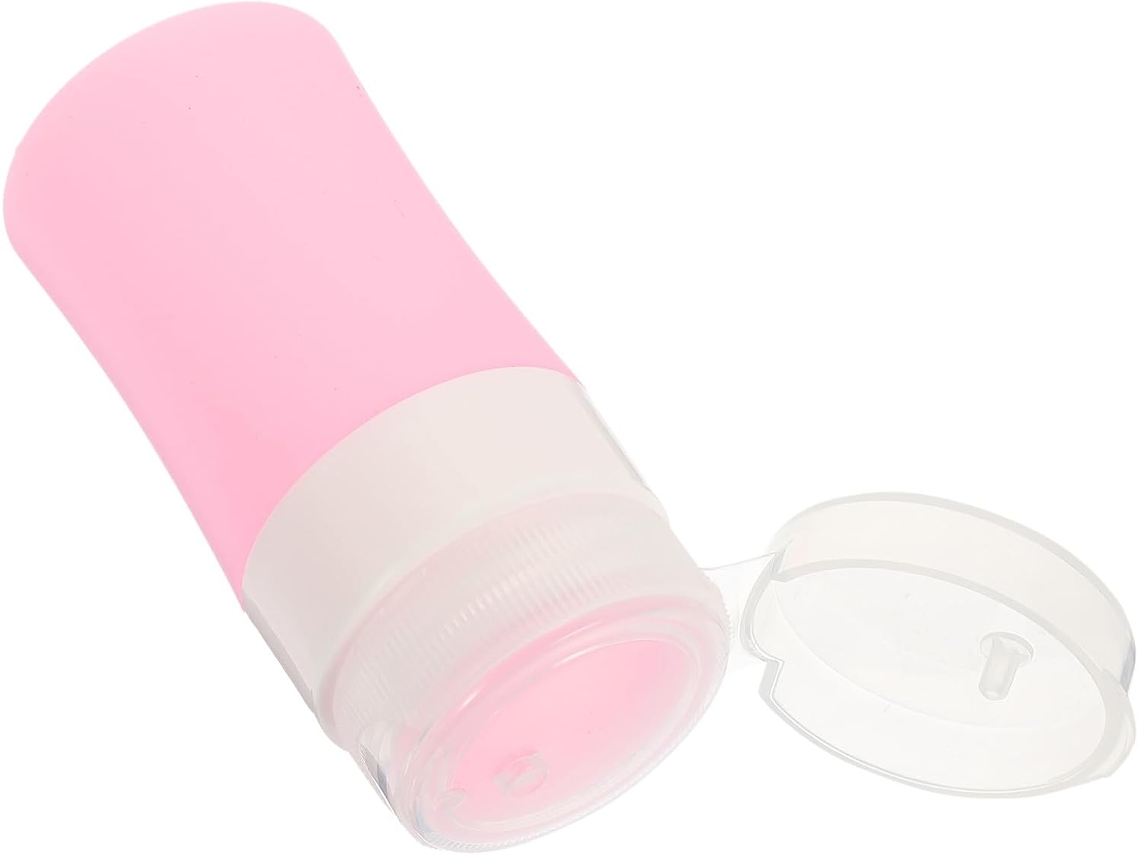 Frascos De Viagem De Silicone Rosa, Frascos Portáteis E Macios Para Shampoo.