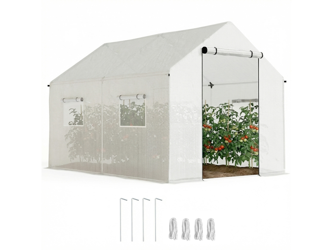 Miniestufa de Jardim em Aço e Pe 70x50x160 Cm com Proteção Uv ZACHARY
