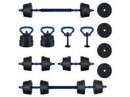 Conjunto 1 Halteres Ajustáveis Vidaxl Preto Pvc (121 X 19,5 X 19,5 Cm)