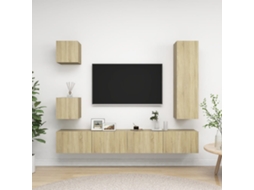 Vidaxl 5pcs Conjunto De Móveis De Tv Derivados Madeira Carvalho Sonoma