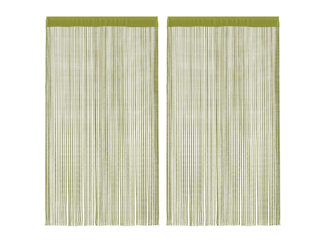Vidaxl Cortinas De Fios 2 Pcs 140x250 Cm Verde