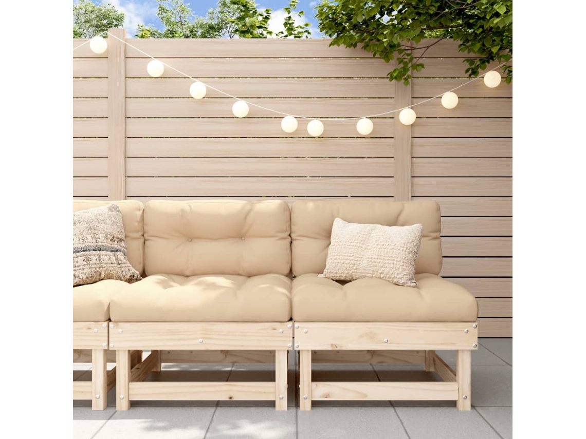 Vidaxl Sofás De Centro Para Jardim 2 Pcs Madeira De Pinho Maciça