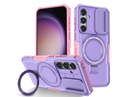 Capa Zruxe Compativel Com Samsung Galaxy S23 Fe 5g (camshield - Magsafe - Tpu - Híbrido - Pc - Rosa - Roxo)