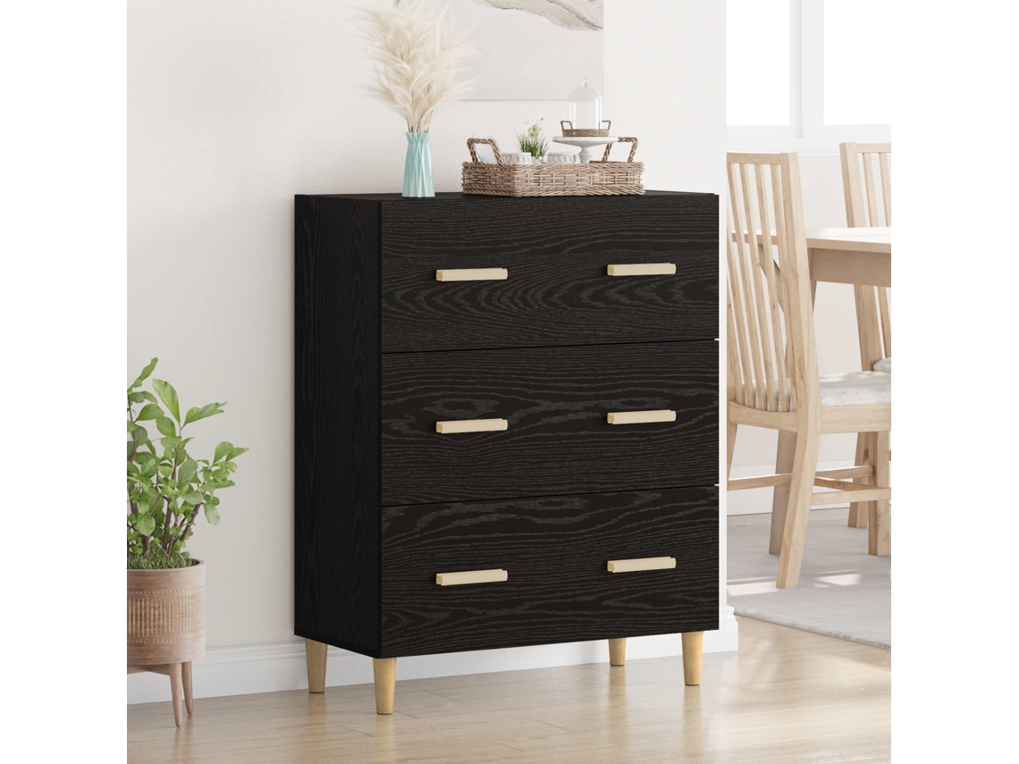 Vidaxl Buffet Carvalho Preto 69,5 X 34 X 90 Cm Derivados De Madeira