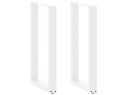 Vidaxl Pés De Mesa De Bar Em Forma De U, 2 Peças, Branco, 50x(90-91) Cm, Aço