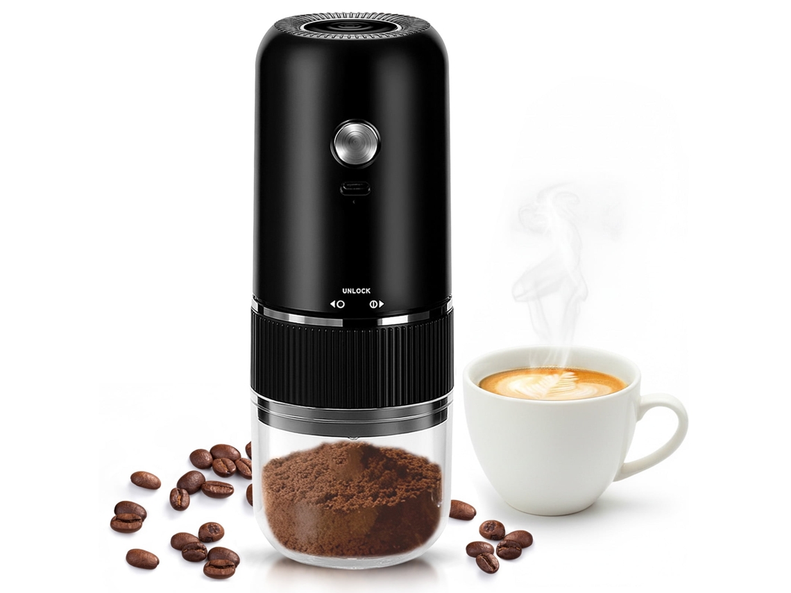 Moedor De Café Elétrico Recarregável Via Usb, Para Grãos De Café, Com Moagem Prática Para Espresso, Café Coado, Casa, Escritório E Viagens