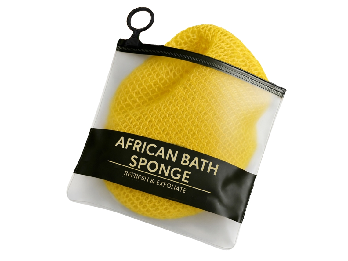 Toalha Exfoliante Banho Malha Amarela
