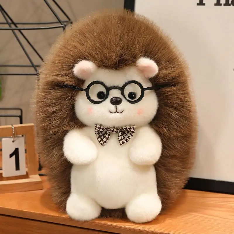 Brinquedo de Pelúcia de Ouriço Super Fofo, Adorável Boneco de Ouriço MDUG (gravata Borboleta 23cm)